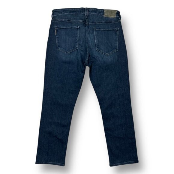 Paige Federal Men’s 33x26.5 Slim Straight Jeans Cellar Blue Denim521 Hemmed USA - Picture 6 of 16